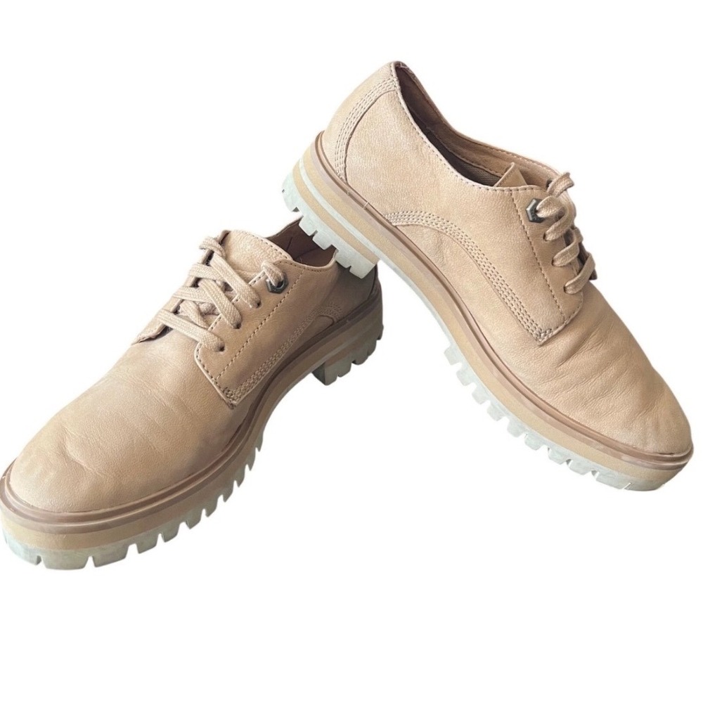Timberland Women's Leather Lug Sole Platform Oxford Derby Shoes Sz 6 Tan